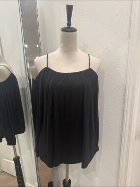 Bailey 44 Black Off-Shoulder Spaghetti Strap Top